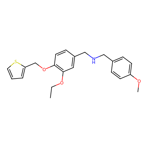 1-[3-ethoxy-4-(thiophen-2-ylmethoxy)phenyl]-N-(4-methoxybenzyl)methanamine structure