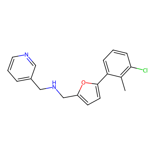 1-[5-(3-chloro-2-methylphenyl)furan-2-yl]-N-(pyridin-3-ylmethyl)methanamine structure