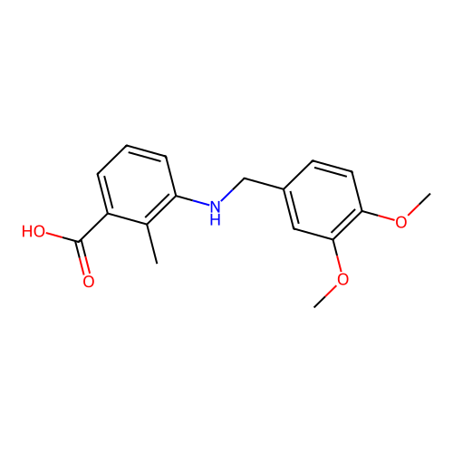 3-[(3,4-Dimethoxybenzyl)amino]-2-methylbenzoic acid structure