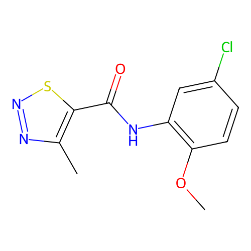 N-(5-chloro-2-methoxyphenyl)-4-methylthiadiazole-5-carboxamide structure