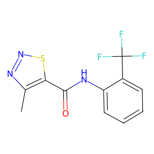 4-methyl-N-(2-(trifluoromethyl)phenyl)-1,2,3-thiadiazole-5-carboxamide structure