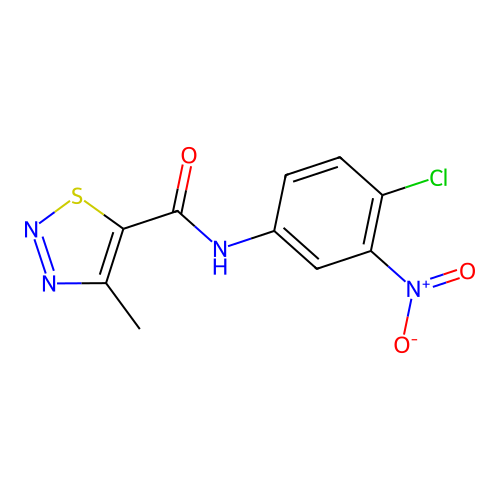 N-(4-chloro-3-nitrophenyl)-4-methyl-1,2,3-thiadiazole-5-carboxamide structure