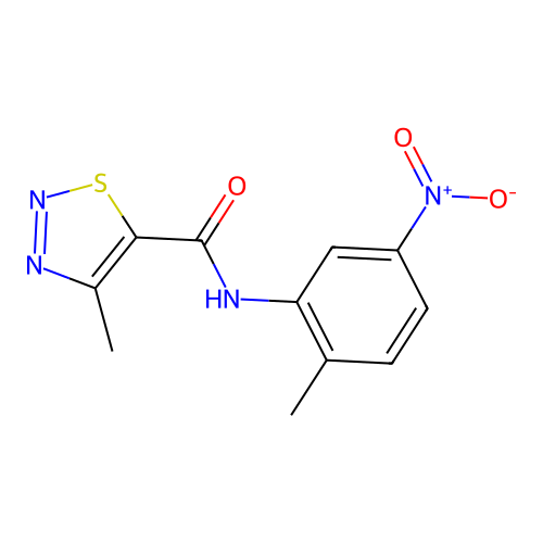 4-methyl-N-(2-methyl-5-nitrophenyl)-1,2,3-thiadiazole-5-carboxamide structure
