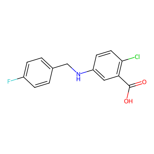 2-Chloro-5-[(4-fluorobenzyl)amino]benzoic acid structure