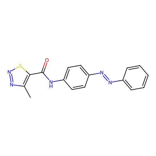 4-methyl-N-(4-phenyldiazenylphenyl)thiadiazole-5-carboxamide structure