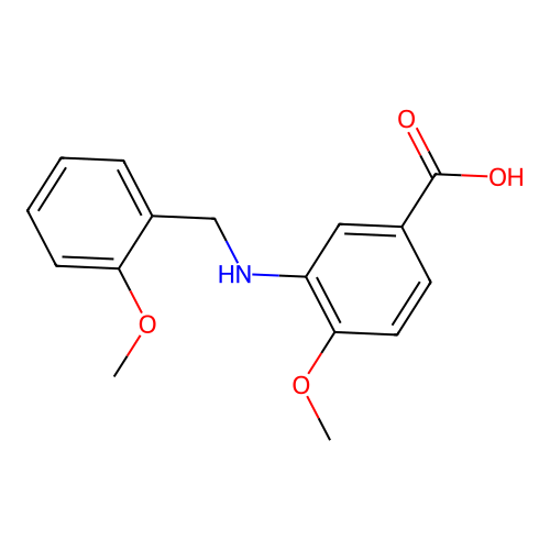 4-Methoxy-3-[(2-methoxybenzyl)amino]benzoic acid structure
