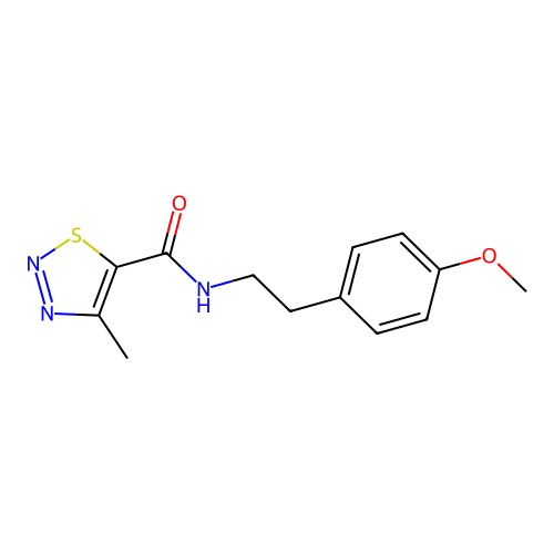 N-[2-(4-methoxyphenyl)ethyl]-4-methyl-1,2,3-thiadiazole-5-carboxamide structure