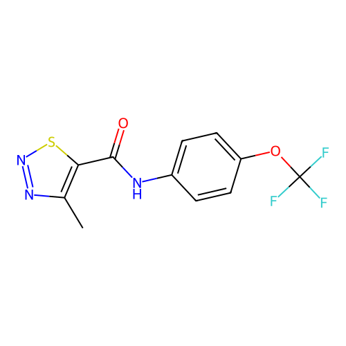 1,2,3-Thiadiazole-5-carboxamide, 4-methyl-N-[4-(trifluoromethoxy)phenyl]- structure