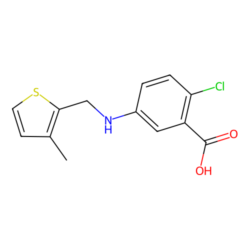 2-chloro-5-[(3-methylthiophen-2-yl)methylamino]benzoic Acid structure