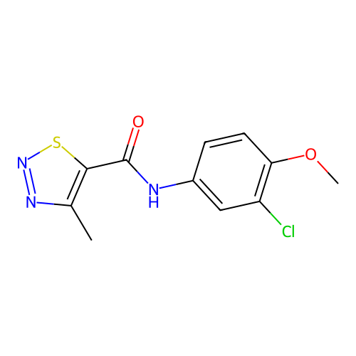 N-(3-chloro-4-methoxyphenyl)-4-methyl-1,2,3-thiadiazole-5-carboxamide structure