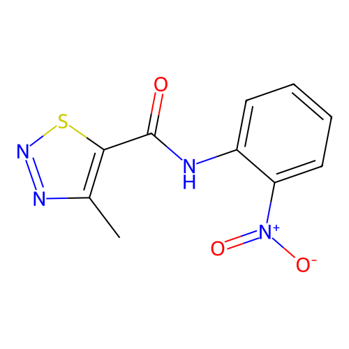 4-methyl-N-(2-nitrophenyl)-1,2,3-thiadiazole-5-carboxamide structure
