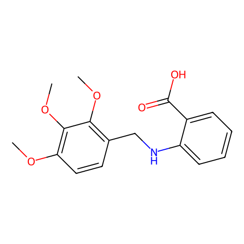 2-[(2,3,4-Trimethoxybenzyl)amino]benzoic acid structure