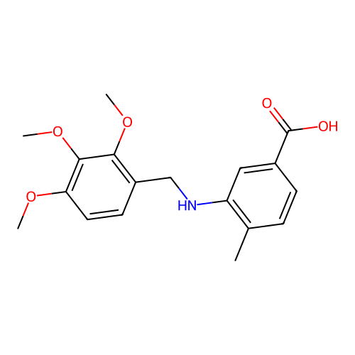 4-Methyl-3-[(2,3,4-trimethoxybenzyl)amino]benzoic acid structure