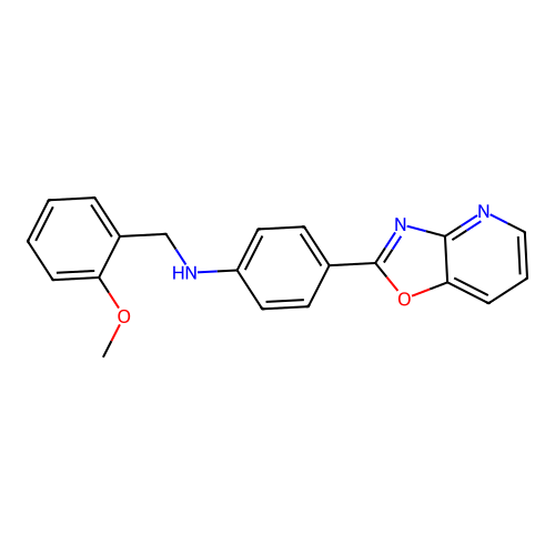 N-[(2-methoxyphenyl)methyl]-4-([1,3]oxazolo[4,5-b]pyridin-2-yl)aniline structure