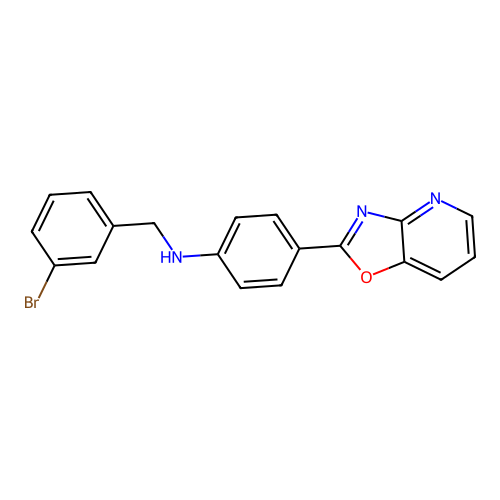 N-(3-bromobenzyl)-4-([1,3]oxazolo[4,5-b]pyridin-2-yl)aniline structure