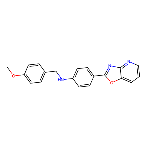N-(4-methoxybenzyl)-4-([1,3]oxazolo[4,5-b]pyridin-2-yl)aniline structure