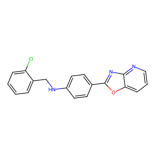 N-(2-chlorobenzyl)-4-([1,3]oxazolo[4,5-b]pyridin-2-yl)aniline structure