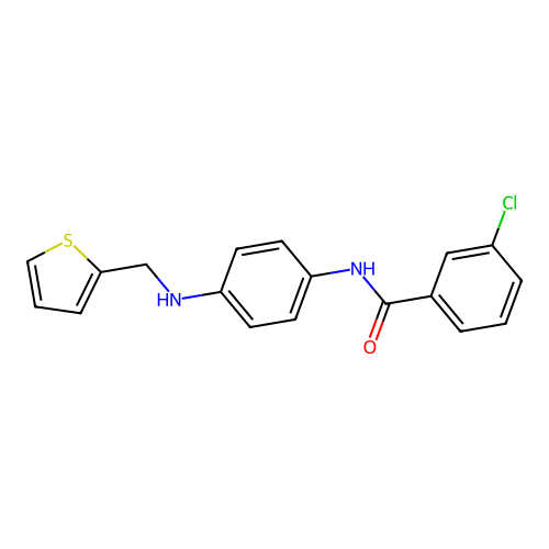 3-chloro-N-{4-[(2-thienylmethyl)amino]phenyl}benzamide structure