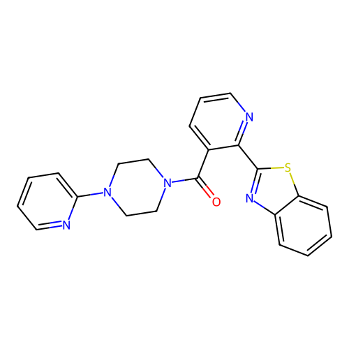 (2-(Benzo[d]thiazol-2-yl)pyridin-3-yl)(4-(pyridin-2-yl)piperazin-1-yl)methanone structure