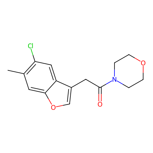 2-(5-Chloro-6-methyl-1-benzofuran-3-yl)-1-(morpholin-4-yl)ethanone structure