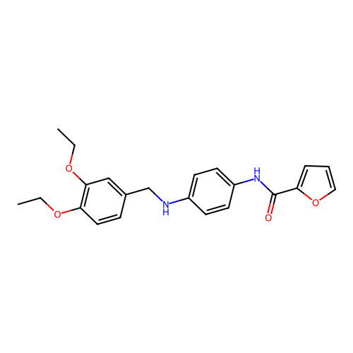 N-{4-[(3,4-diethoxybenzyl)amino]phenyl}-2-furamide structure