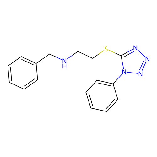 N-benzyl-2-[(1-phenyl-1H-tetrazol-5-yl)sulfanyl]ethanamine structure