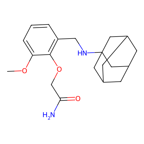 2-[2-[(1-Adamantylamino)methyl]-6-methoxyphenoxy]acetamide structure