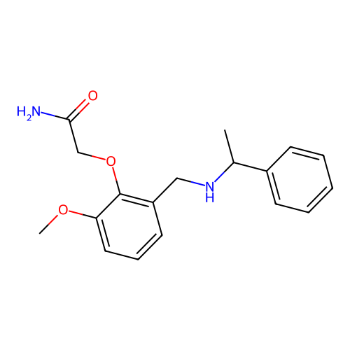 2-(2-Methoxy-6-{[(1-phenylethyl)amino]methyl}phenoxy)acetamide structure