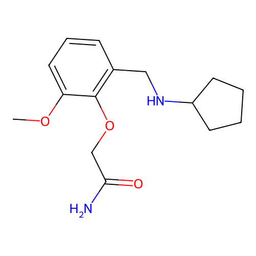 2-{2-[(Cyclopentylamino)methyl]-6-methoxyphenoxy}acetamide structure