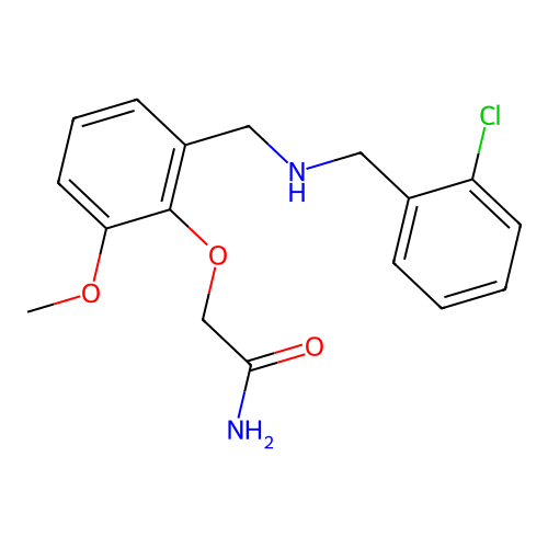 2-(2-{[(2-Chlorobenzyl)amino]methyl}-6-methoxyphenoxy)acetamide structure