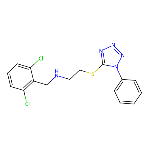 N-(2,6-dichlorobenzyl)-2-[(1-phenyl-1H-tetrazol-5-yl)sulfanyl]ethanamine structure
