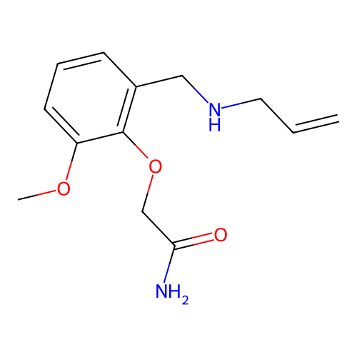 2-[2-Methoxy-6-[(prop-2-enylamino)methyl]phenoxy]acetamide structure