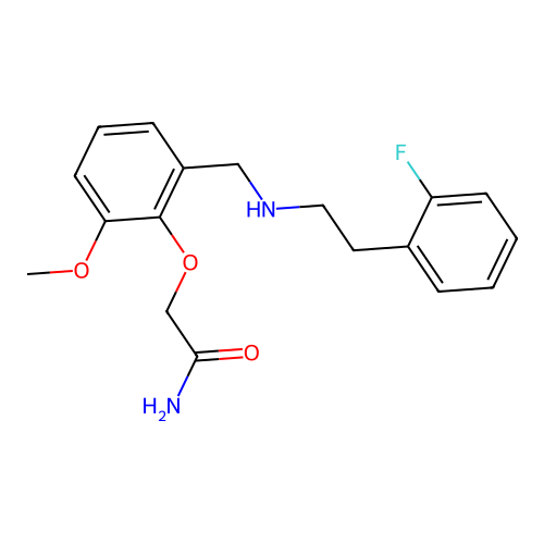 2-[2-({[2-(2-Fluorophenyl)ethyl]amino}methyl)-6-methoxyphenoxy]acetamide structure