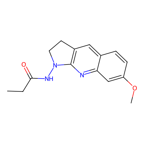 N-(7-methoxy-2,3-dihydro-1H-pyrrolo[2,3-b]quinolin-1-yl)propanamide structure