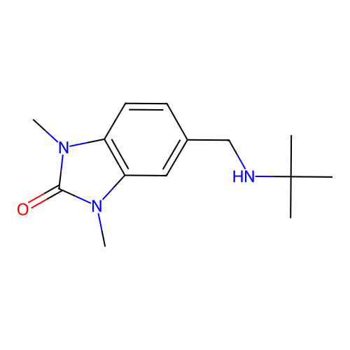 5-[(tert-butylamino)methyl]-1,3-dimethyl-1,3-dihydro-2H-benzimidazol-2-one structure