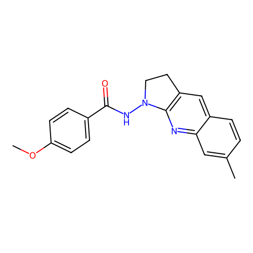 4-methoxy-N-(7-methyl-2,3-dihydro-1H-pyrrolo[2,3-b]quinolin-1-yl)benzamide structure