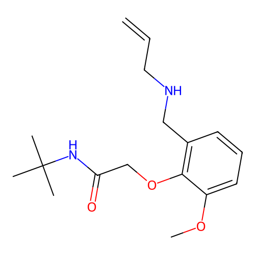 N-tert-butyl-2-{2-methoxy-6-[(prop-2-en-1-ylamino)methyl]phenoxy}acetamide structure