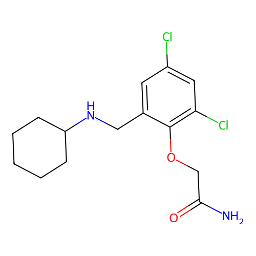 2-{2,4-Dichloro-6-[(cyclohexylamino)methyl]phenoxy}acetamide structure