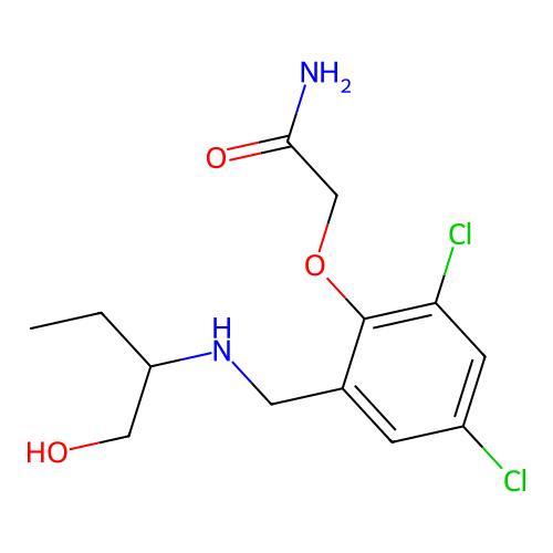 2-(2,4-Dichloro-6-{[(1-hydroxybutan-2-yl)amino]methyl}phenoxy)acetamide structure