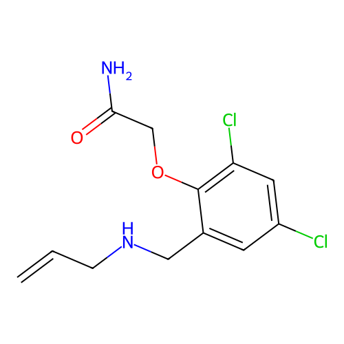 2-[2,4-Dichloro-6-[(prop-2-enylamino)methyl]phenoxy]acetamide structure