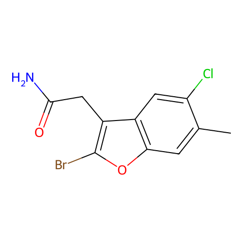 2-(2-Bromo-5-chloro-6-methyl-1-benzofuran-3-yl)acetamide structure
