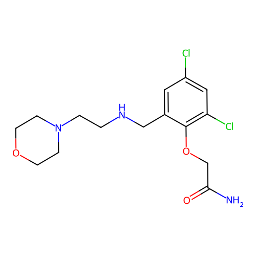 2-[2,4-Dichloro-6-({[2-(morpholin-4-yl)ethyl]amino}methyl)phenoxy]acetamide structure