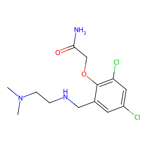 2-[2,4-Dichloro-6-({[2-(dimethylamino)ethyl]amino}methyl)phenoxy]acetamide structure