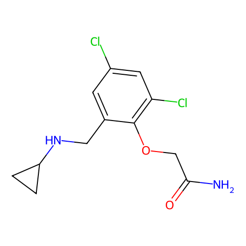 2-[2,4-Dichloro-6-[(cyclopropylamino)methyl]phenoxy]acetamide structure