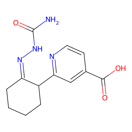 2-[(2Z)-2-(carbamoylhydrazinylidene)cyclohexyl]pyridine-4-carboxylic acid structure