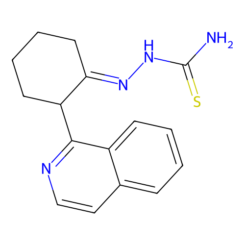 (2E)-2-[2-(isoquinolin-1-yl)cyclohexylidene]hydrazinecarbothioamide structure