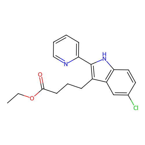 ethyl 4-(5-chloro-2-pyridin-2-yl-1H-indol-3-yl)butanoate structure
