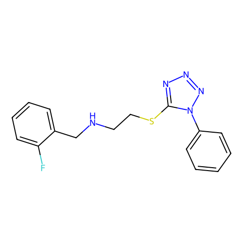 N-(2-fluorobenzyl)-2-[(1-phenyl-1H-tetrazol-5-yl)sulfanyl]ethanamine structure