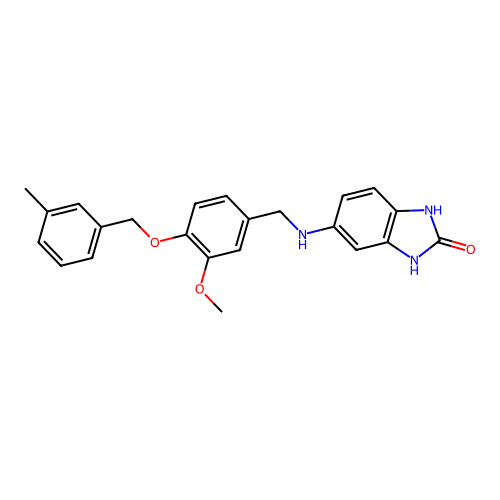 5-({3-methoxy-4-[(3-methylbenzyl)oxy]benzyl}amino)-1,3-dihydro-2H-benzimidazol-2-one structure