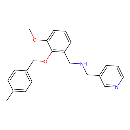 1-{3-methoxy-2-[(4-methylbenzyl)oxy]phenyl}-N-(pyridin-3-ylmethyl)methanamine structure